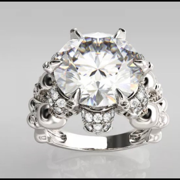 .925 Sterling skull ring - Picture 4 of 4